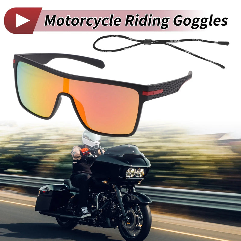 Motorcycle Riding Goggles Red Lens Black Red Frame Tri-Acetyl Cellulos TR90