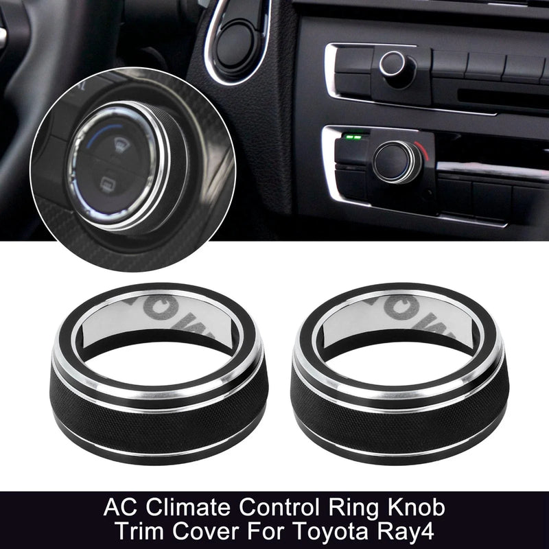 Toyota RAV4 Black AC Climate Control Knob Trim Covers (2019-2020)