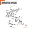 Toyota Celica, Corolla, Corona, Hilux Adjustable Hood Bumper (1990-2002)