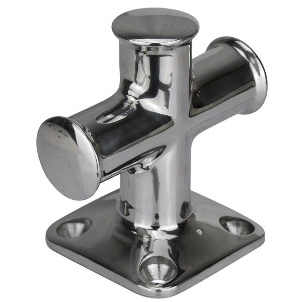 Boat Decks Cross Bollard Polished 316 Stainless Steel 110x110x75mm