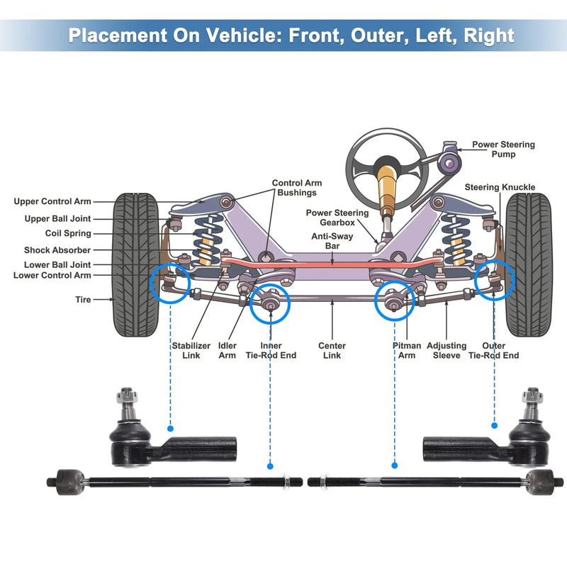 Ford Escape 4pcs Tie Rod End Links (2009-2012)