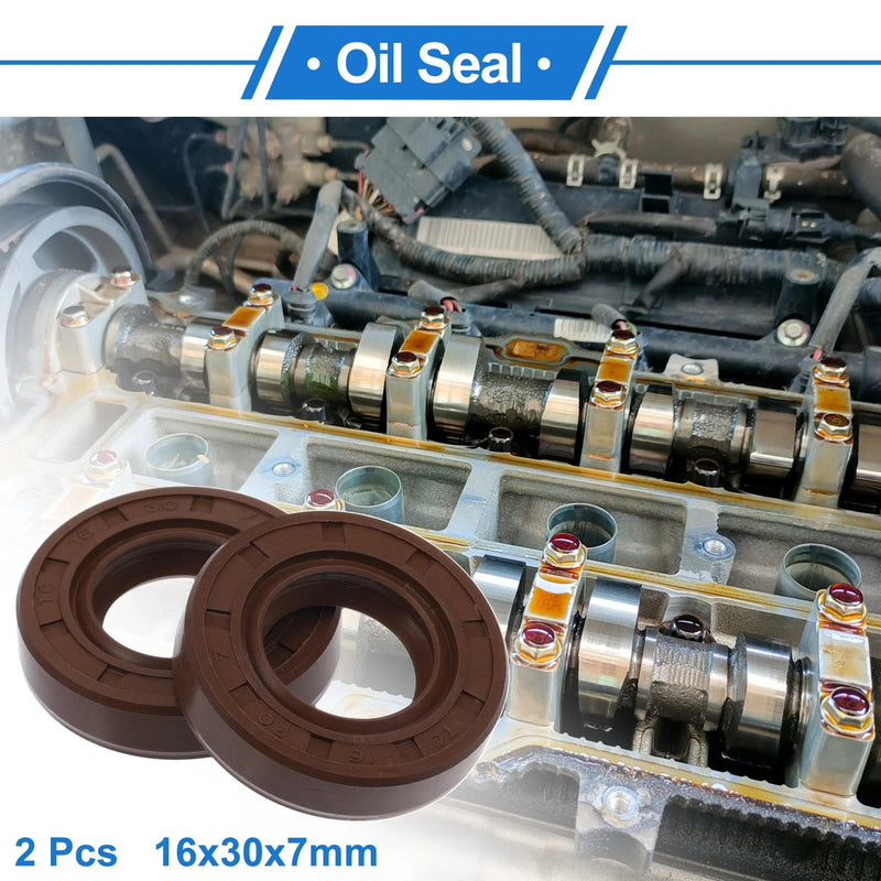 Make Model Oil Seal 16x30x7mm 2 x Seal Ring Rotary Shaft Seal FKM Rubber