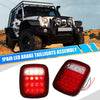 Jeep Wrangler Red LED Bar Tail Lights  Square Brake Turn Signal