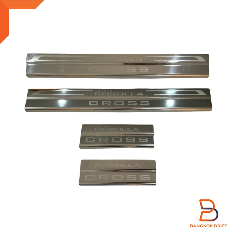 Toyota Corolla Cross 4 x Chrome Door Sill Scuff Plates (2020-2024)
