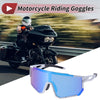 Motorcycle Goggles Motorcycle Riding Blue Lens White Black Spotted Frame