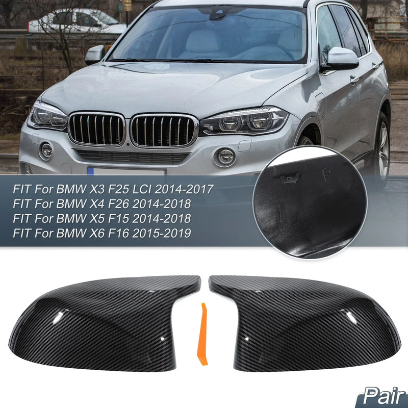 BMW X5 F15 X6 F16 X3 F25 X4 Carbon Fiber Door Mirror Cover Caps (2014-2020)