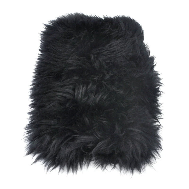 Car Black Sheepskin Center Console Armrest Cover