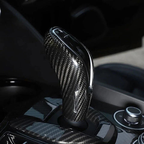Alfa Romeo Giulia Stelvio Carbon Fiber Gear Shift Head Knob Cover Trim