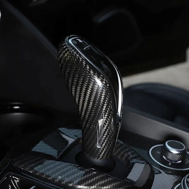 Alfa Romeo Giulia Stelvio Carbon Fiber Gear Shift Head Knob Cover Trim