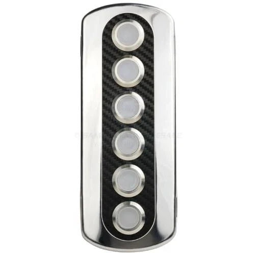 Marine Switch Panel Carbon Fiber Vinyl Stainless Steel Push Button Red Backlight