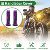 Motorcycle Handlebar Grips Rubber Black Purple 7/8" 22mm Hand Grips Cover
