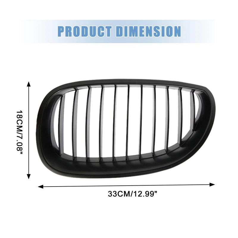 BMW E60 E61 528i 535i 525i 530i 530xi 545i M5 Matte Black Grille (03-09)