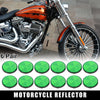 Motorcycle 6 Pair / M6x1.0 / Green Universal Screw Mount Warning Reflector