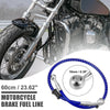 Motorcycle Fitting Ends 60cm 10mm Braided Brake Clutch Oil Hoses Blue