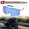 Motorcycle Goggles Motorcycle Riding Blue Lens White Black Spotted Frame