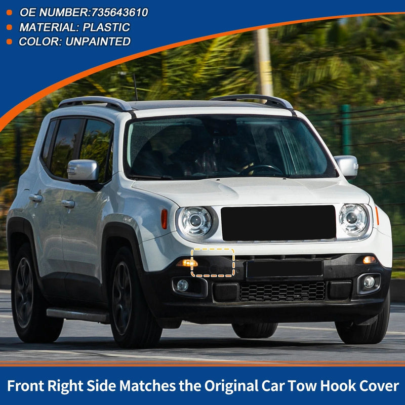 Jeep Renegade (2015-2018) Unpainted Front Car Bumper Tow Hook Cover