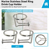 Car Boat Yacht Truck RV Marine Stainless Steel Ring Drink Cup Holders