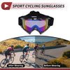 Motorcycle Riding Goggles Blue Lens Black White Frame TPU Cycling Sunglasses