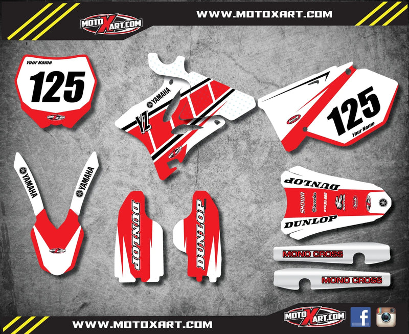 Yamaha YZ 125 (2006-2007) - Retro Style Stickers Full Custom Graphic Kit