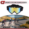 Motorcycle Riding Goggles Colorful Lens Black Frame TPU Cycling Sunglasses