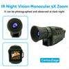 Hunting 5X Zoom Night Vision Monocular HD 4K Digital Camera