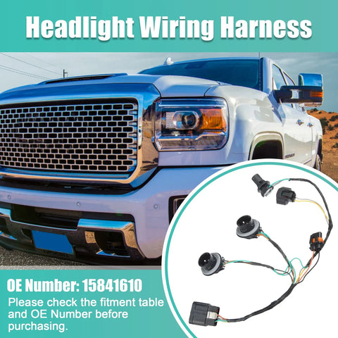 GMC Sierra Chevrolet Silverado Headlamp Wire Harness (2007-2014)