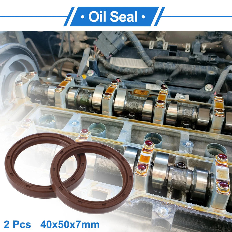Oil Seal Rotary Shaft Seal 40x50x7mm Brown 2 x FKM