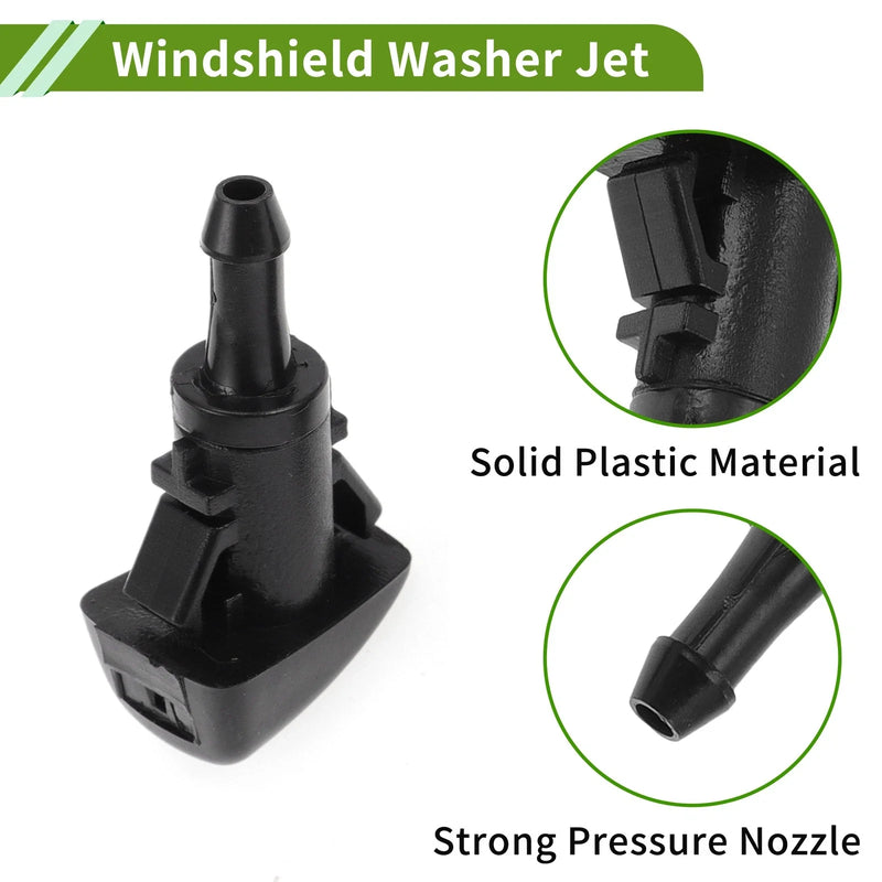 Jeep Compass (2011-2017) Black Windshield Washer Nozzle 2 x