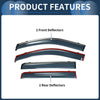 Jeep Compass (2007-2016) Side Vent Visors Black Window Deflectors 1 Set