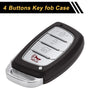 Hyundai Elantra (2015-2021) Brown Silver Tone 4 Button Key Fob Shell Case
