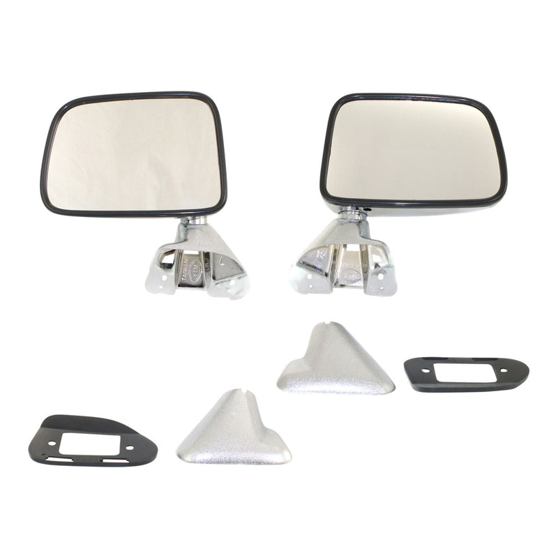 Manual Side View Mirrors Chrome Pair Set for 87-88 Toyota