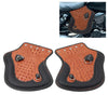 Honda & Harley - Black / Brown Leather Heat Saddle Shield Deflector