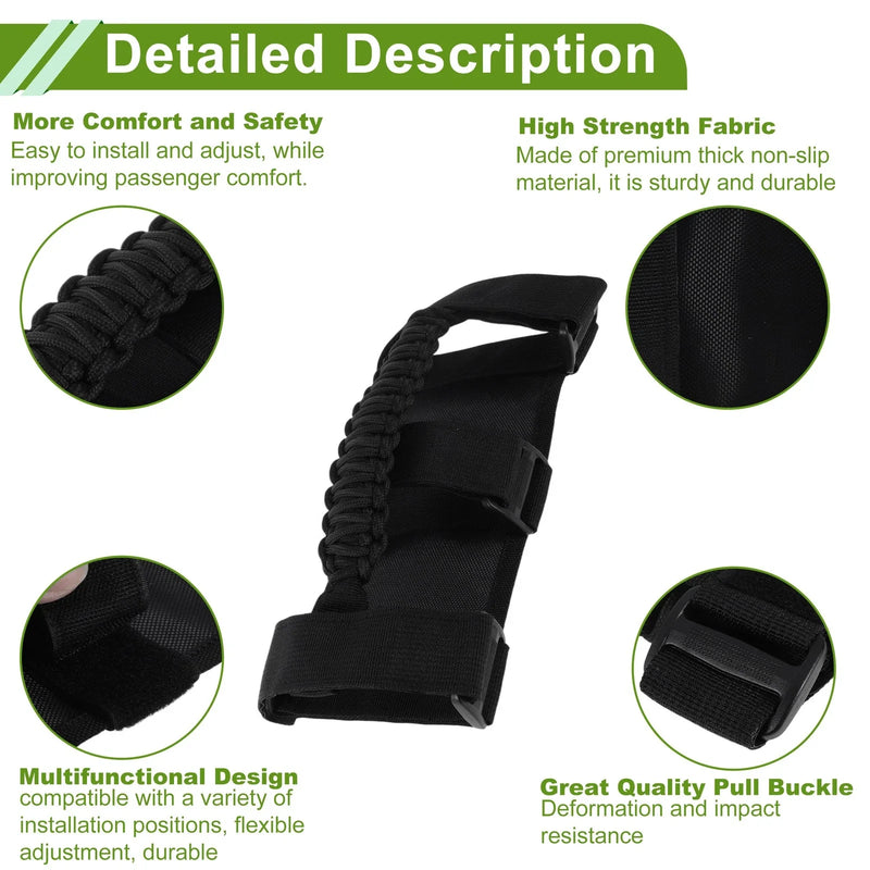 Jeep Wrangler 1955-2023 - Durable Black Design Roll Bar Grab Handles