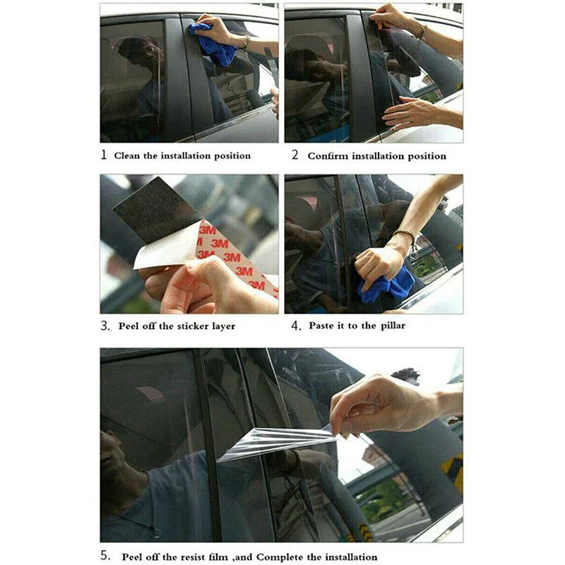 Ford F150 2004-2014 Gloss Black Window B Pillar Post Trim Accessories