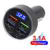 Vehicles 6-Port Car Charger with LED Display and USB Outputs