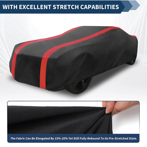 Chevrolet Camaro Black Red Fabric Car Cover Waterproof All Weather