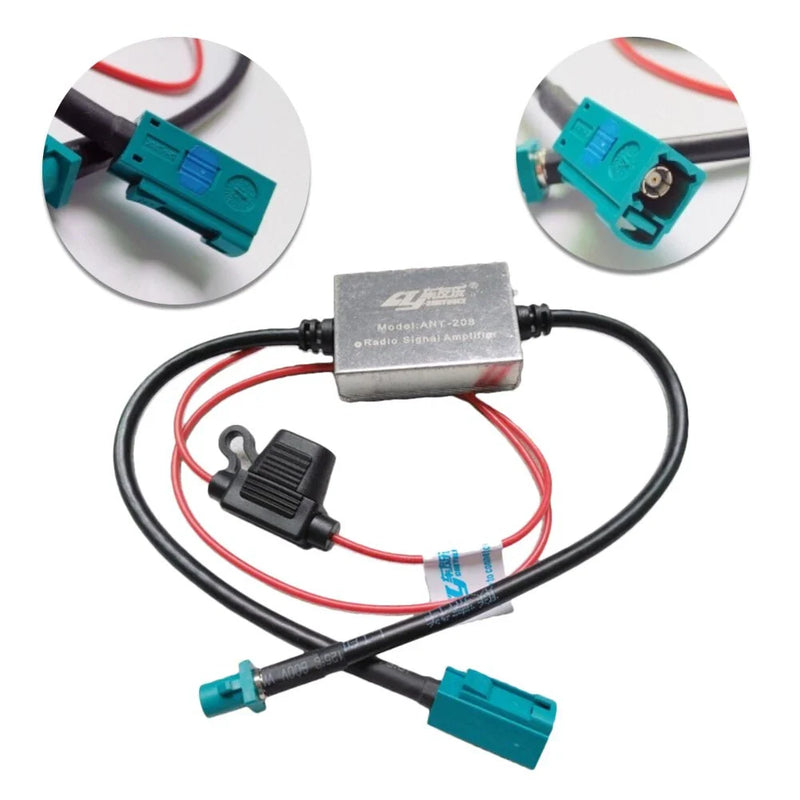 Car FM&AM Radio Inline Antenna Signal Booster 25dB Gain