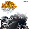 Motorcycle Bolts 20pcs M6 Gold Tone Aluminum Alloy Hex Socket Head