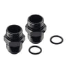 Black Aluminum AN8 Flare to 10AN ORB Male Fitting Adapters with O-Rings