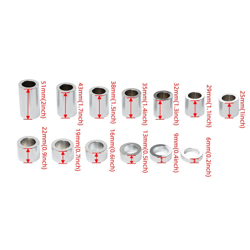 Harley Dyna Chopper Bobber 13X Wheel Axle Spacer Kit 3/4" ID 1 1/4"