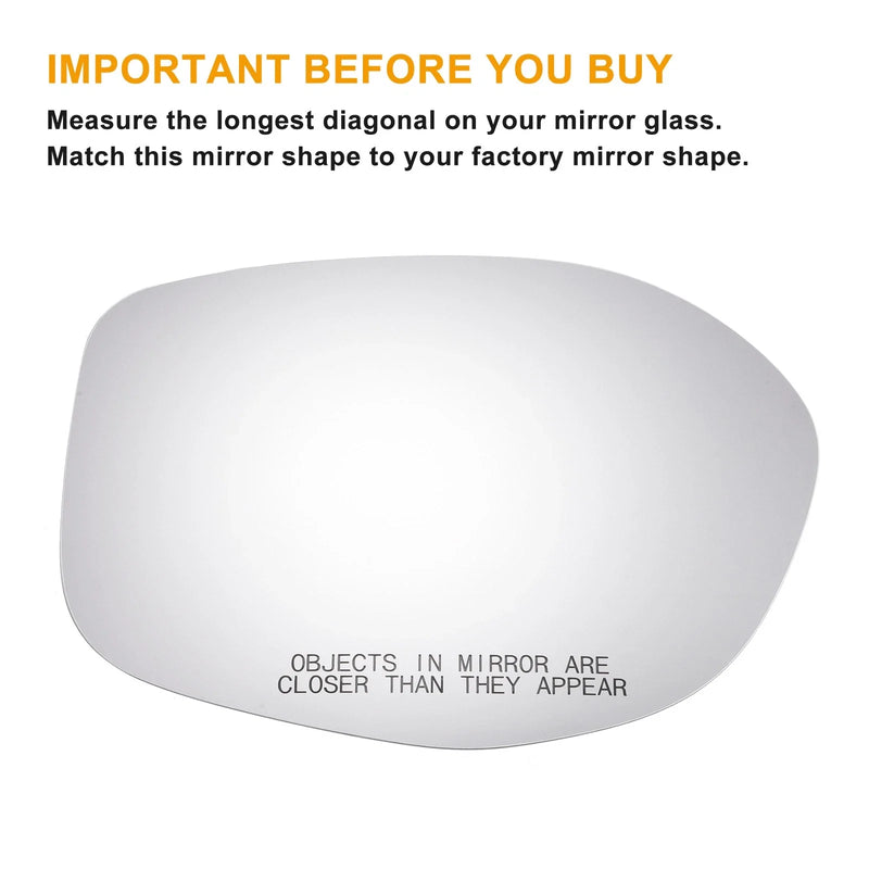 Honda Odyssey Right Side Heated White Mirror Glass (2014-2017)