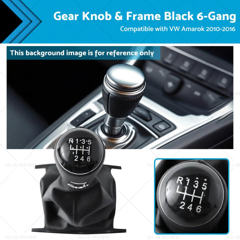 VW Amarok Black 6-Gang Gear Knob & Frame (2010-2016)