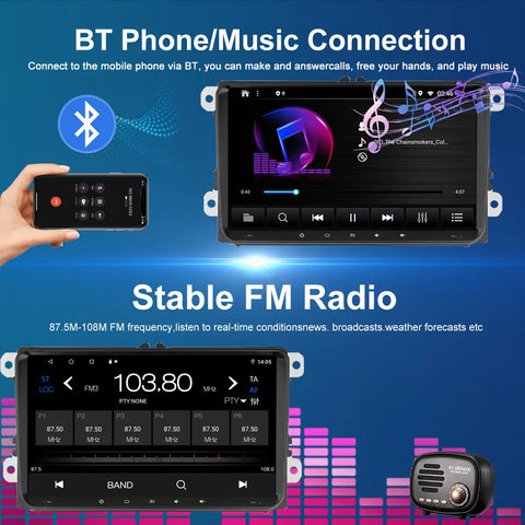 VW Passat 9'' Wireless CarPlay Android Auto Head Unit (2006-2015)