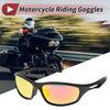 1 Pc Motorcycle Riding Goggles Red Lens Black Frame Tri-acetel Cellulose PC