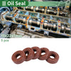 Oil Seal 10x22x7mm Rotary Shaft Seal Fluorine Rubber Brown 5 Pcs