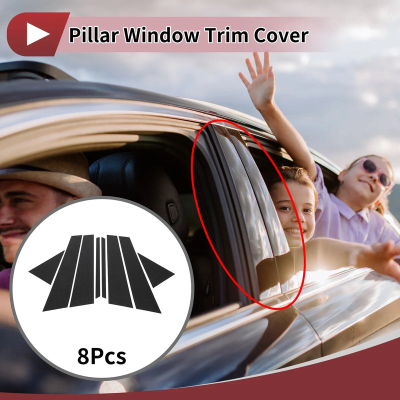 BMW 2-Series 2016-2019 Carbon Fiber Black Door Pillar Window Trim