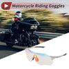 1 Set Motorcycle Riding Goggles Light Red Lens White Gray Frame PC TPU