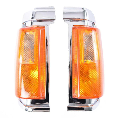 Corner Lights Indicator Lamp Chrome Pair Fits Nissan Navara D21 UTE 1986-90 D06