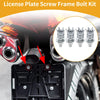 Universal Motorcycle M6 License Plate Screws Cover 40mm 4Pcs Titanium Tone