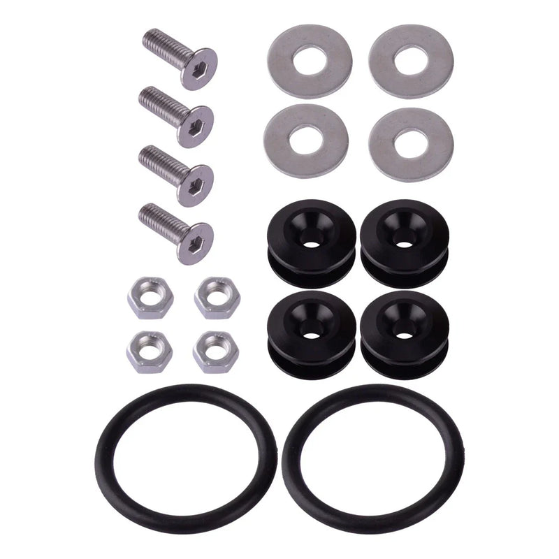 4x Black JDM Aluminum Quick Release Bumper Fasteners